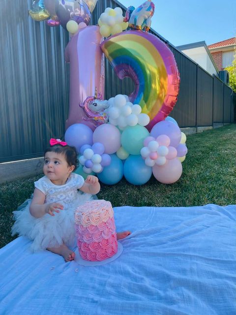 Rainbow Unicorn Birthday Balloons - Bubble Moo Balloons